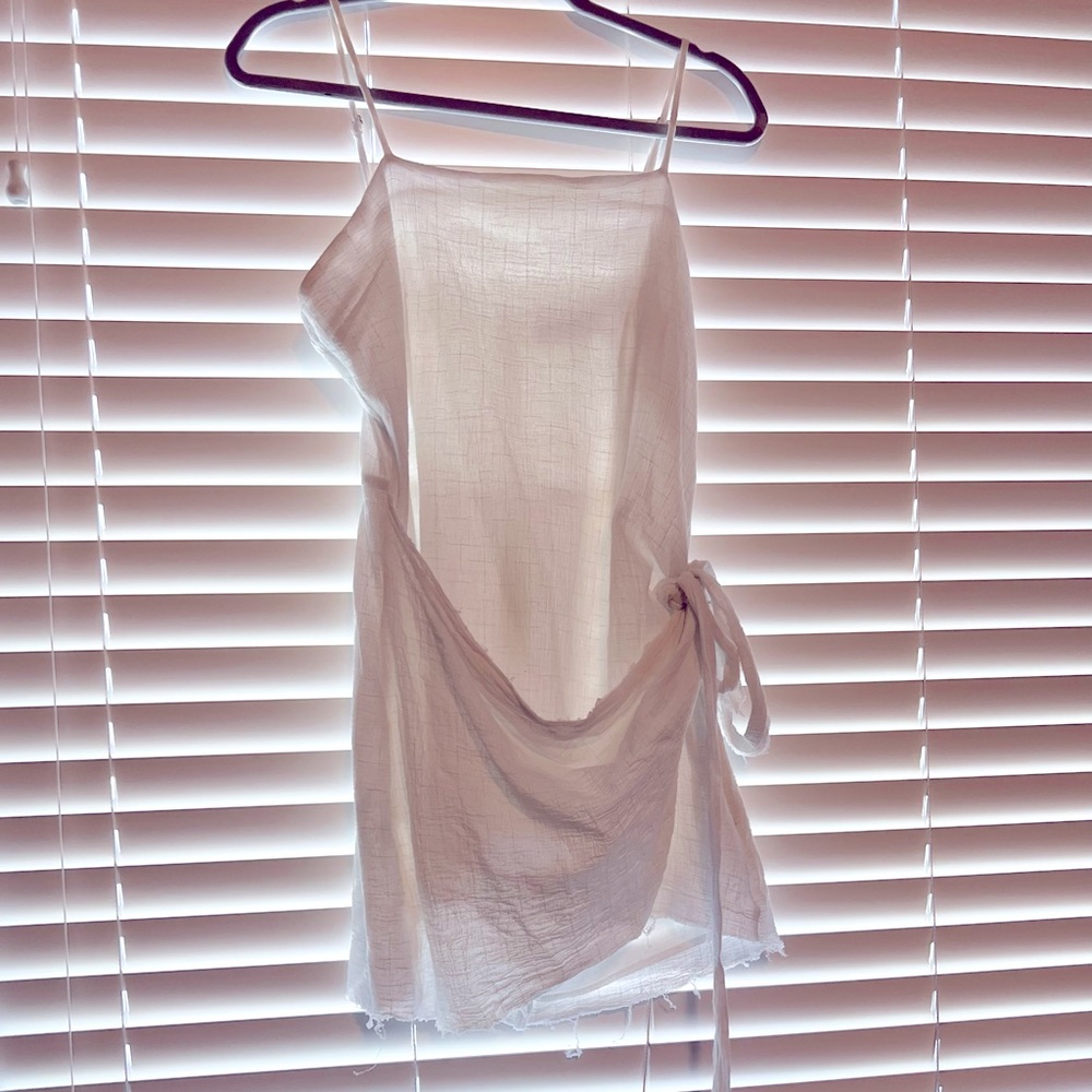 Wrap mini dress with a tie front